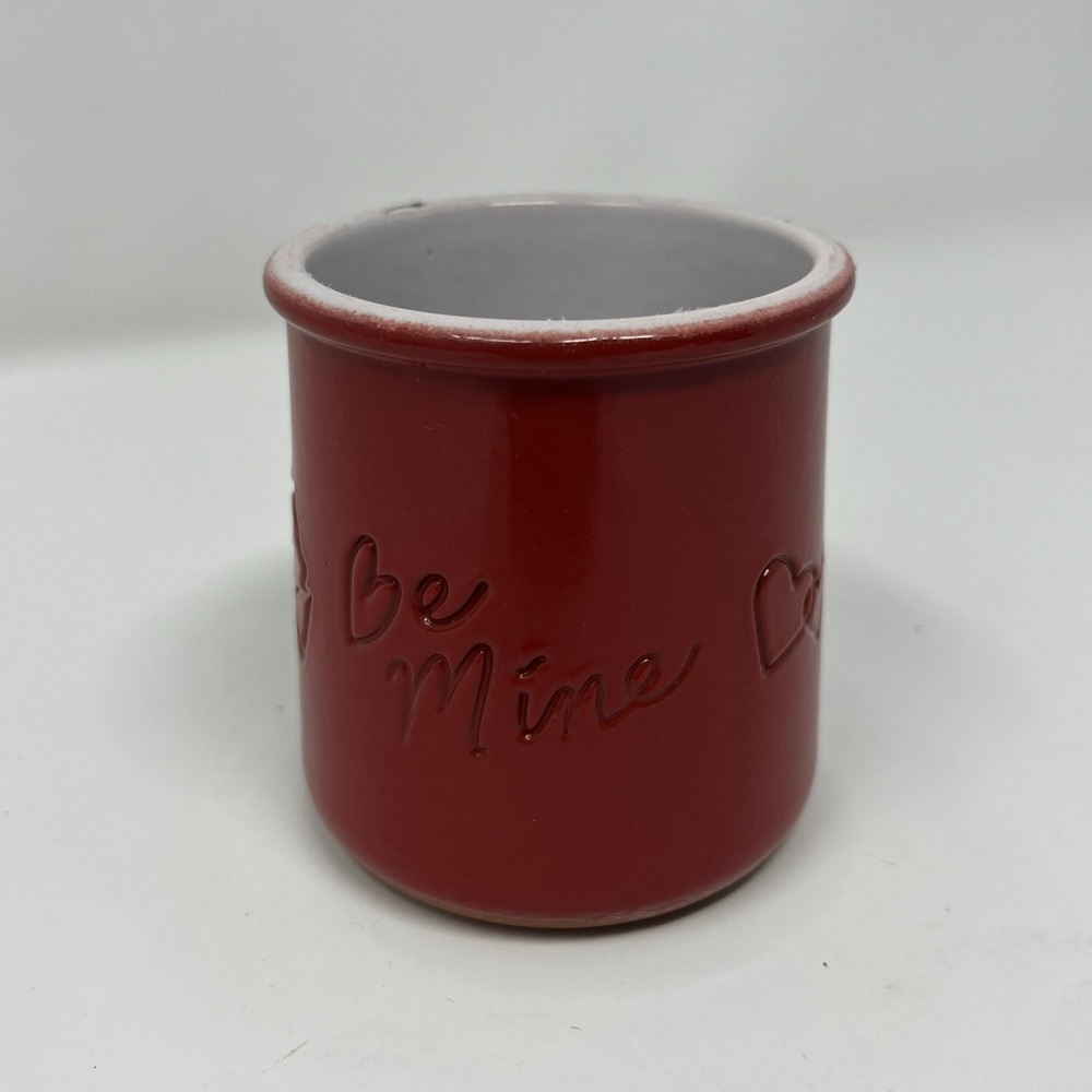 La Fermiere Red Limited Edition Yogurt Pot Terracotta Crock Jar Be Mine EUC